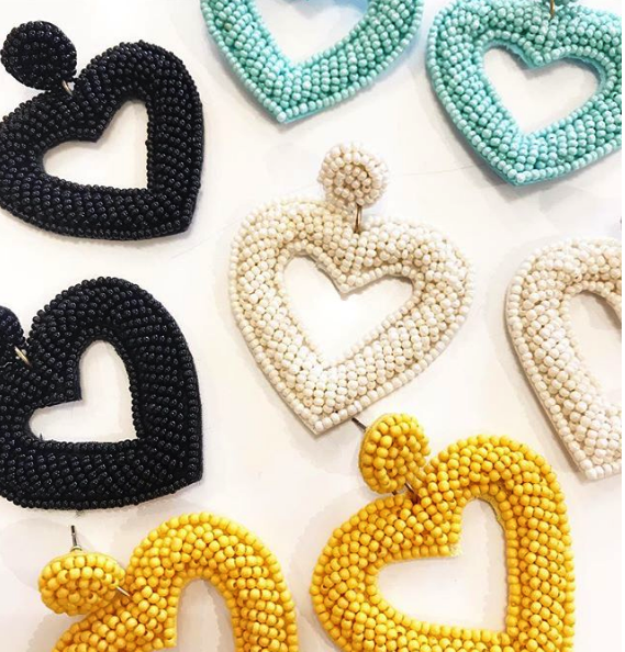 Beaded Heart Earrings