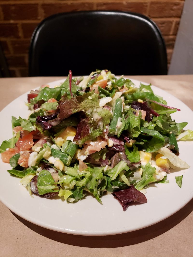 Traditional Chop Chop Salad (green beans, bacon, tomato, corn, egg, choice of dijon vinaigrette, or basil ranch)