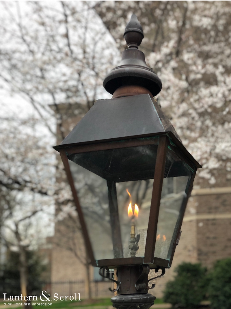 lanterns and lavender, outdoor lighting fixtures,outdoor lights,exterior  lighting,gas lanterns,lighting,copper gas lanterns,copper lights,outdoor