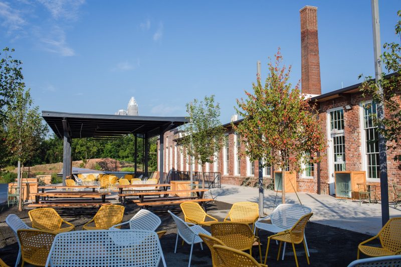 outdoor seating at optimist hall 